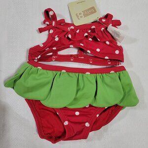 Crazy 8 Baby 8 Berry Cute 0-3 month NWT polka dot swimsuit. Mixed Bin Z29